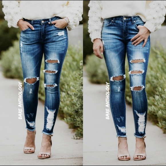 DAISY JANE III Distressed Skinny Ankle - Picture 1 of 5